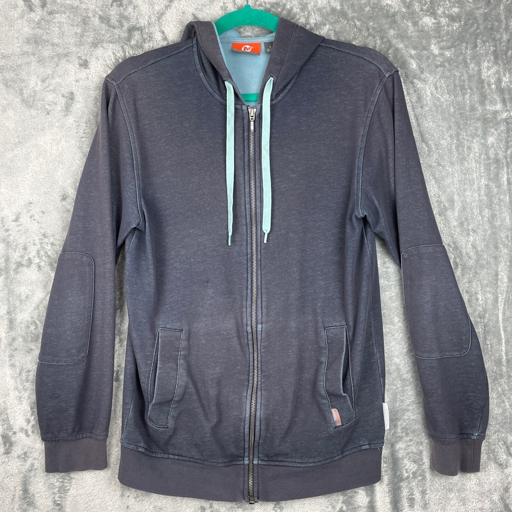 MERRELL Full-Zip Hoodie Sweatshirt Womens Small Selectwick Outdoor Elbow Patches